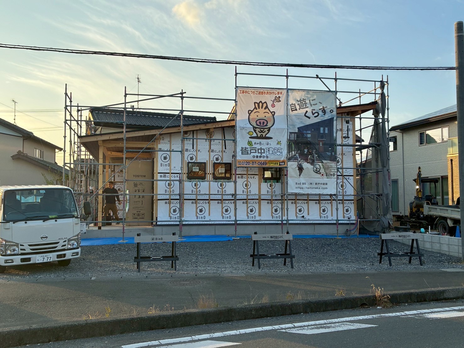 福田COVACO軒天板張り完了しました｜BinO磐田｜